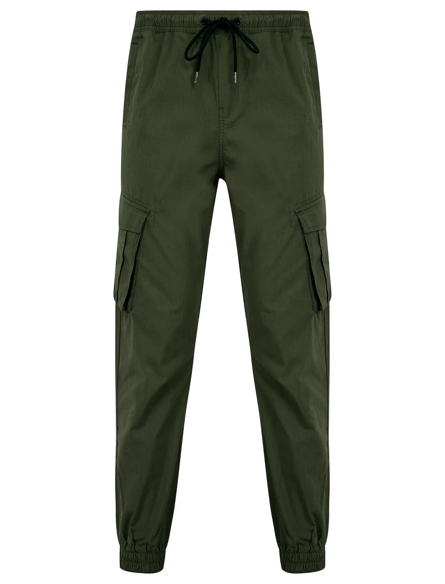 Pantalon cargo Tokyo Laundry 06 poches Fairbanks en coton extensible kaki