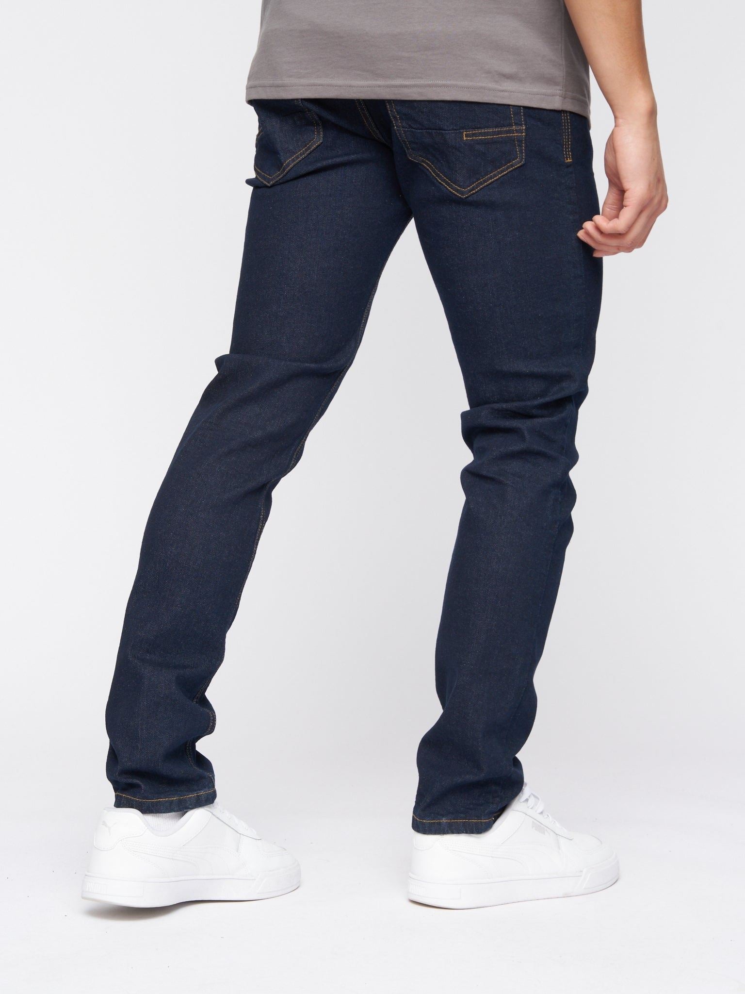 Jeans Crosshatch Slim Fit Denim Jeans Indigo Wash