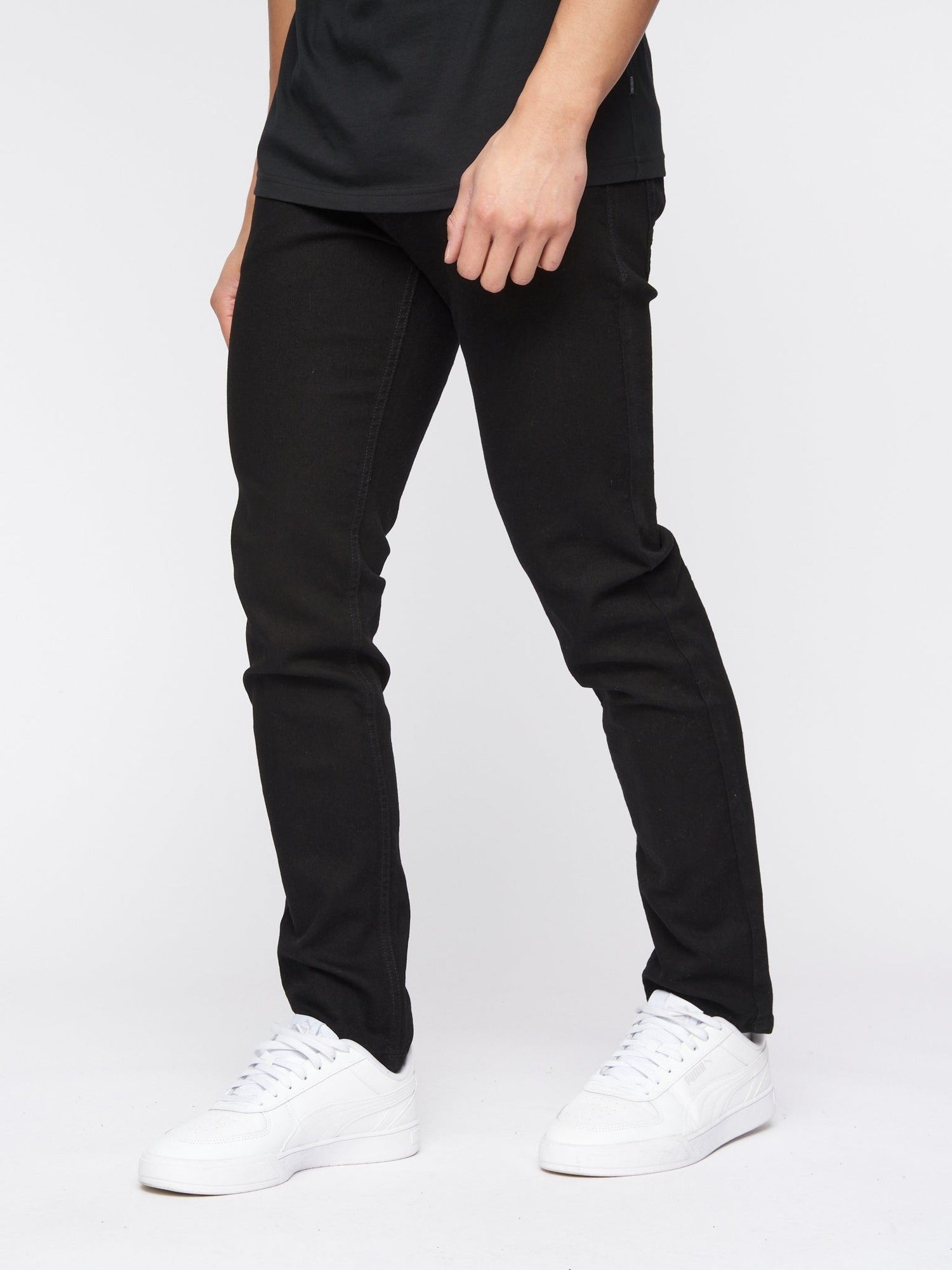 Jean Crosshatch slim Buraca en denim noir