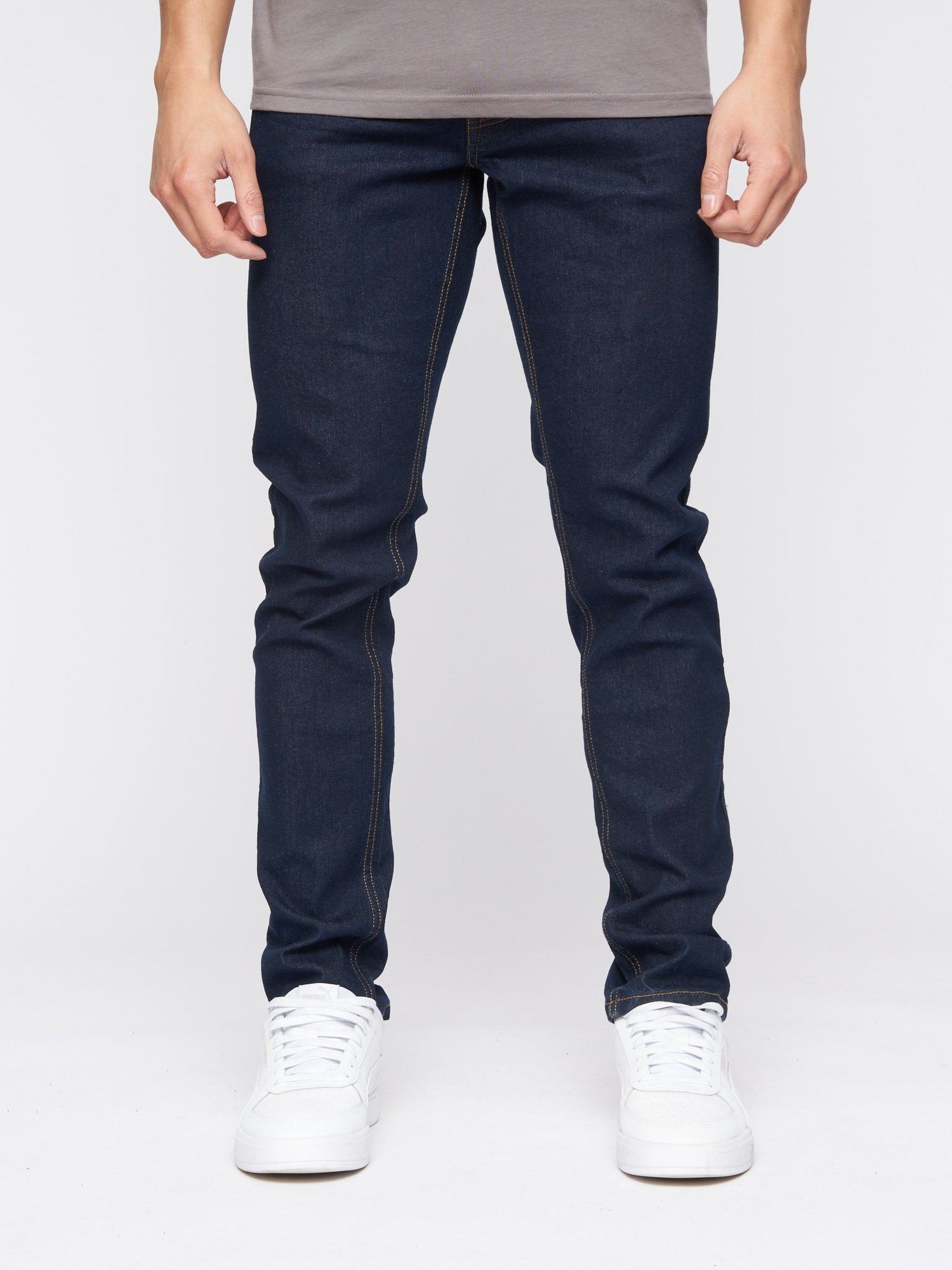 Jeans Crosshatch Slim Fit Denim Jeans Indigo Wash