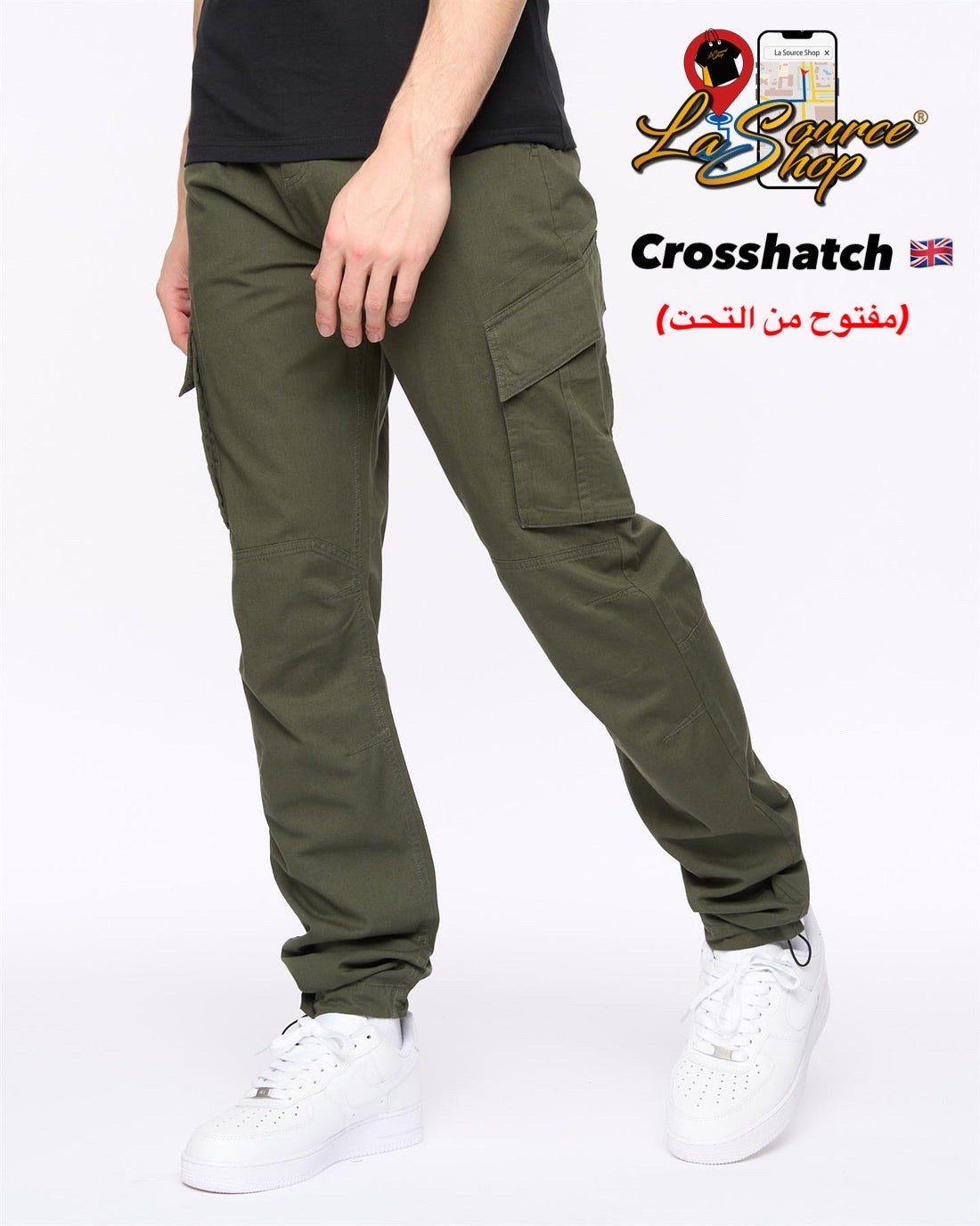 Pantalon cargo  CROSSHATCH ¨Sidemoore¨ olive