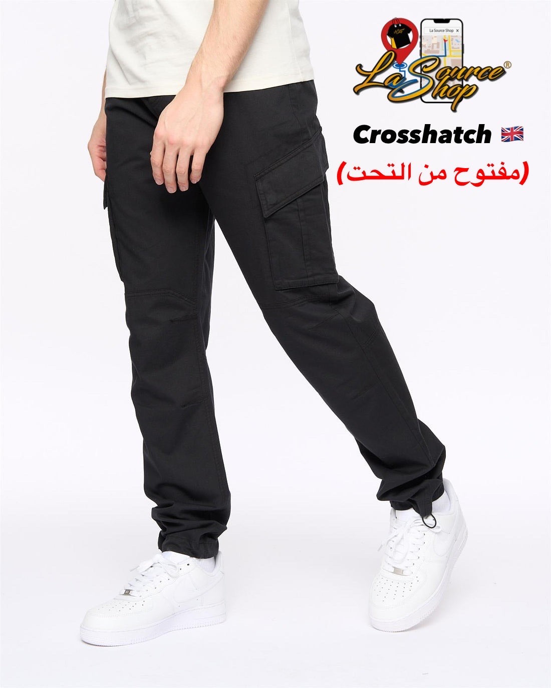 Pantalon cargo  CROSSHATCH ¨Sidemoore¨ noir