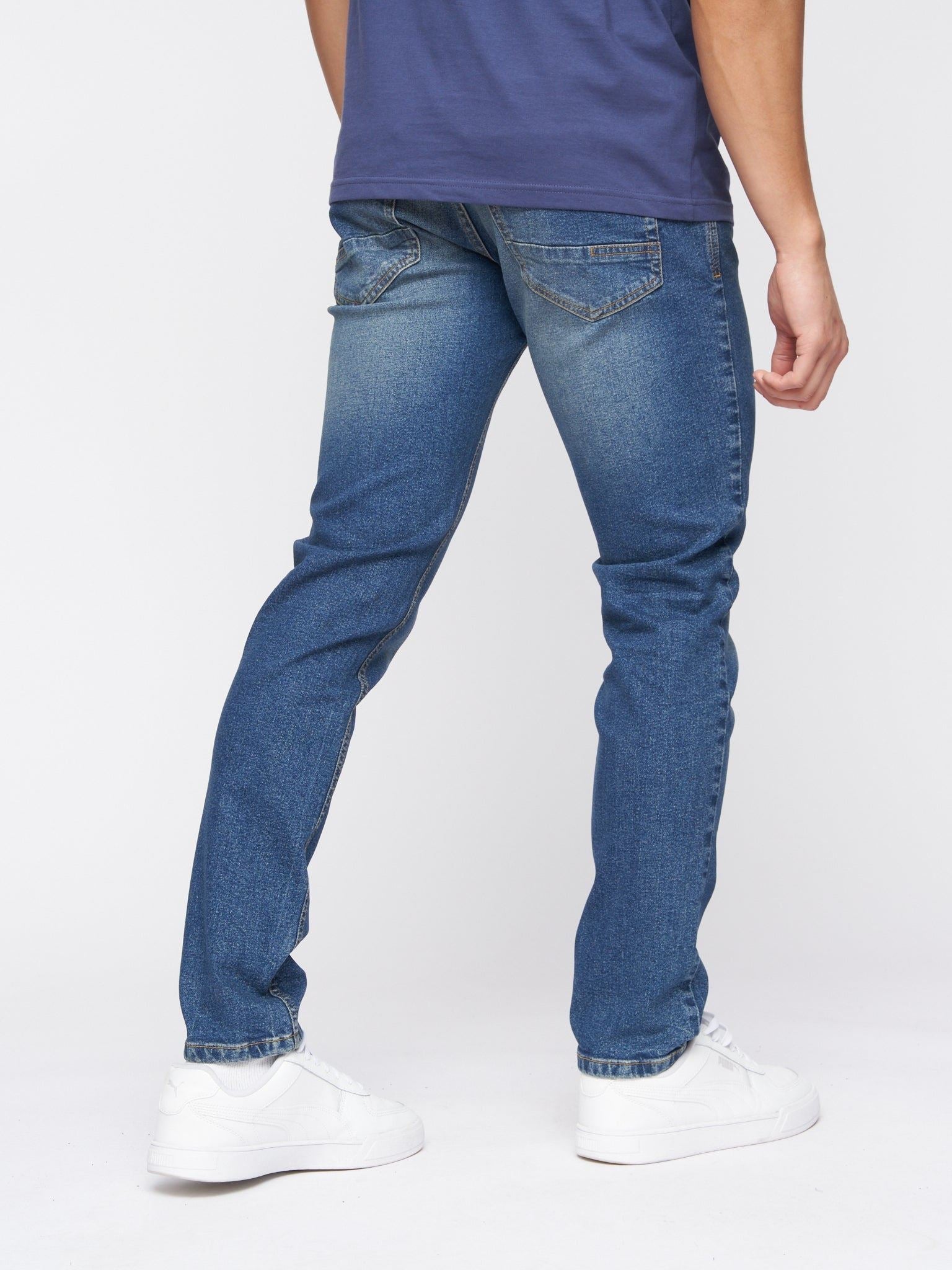 Jeans Crosshatch Slim Fit Denim Stone Wash