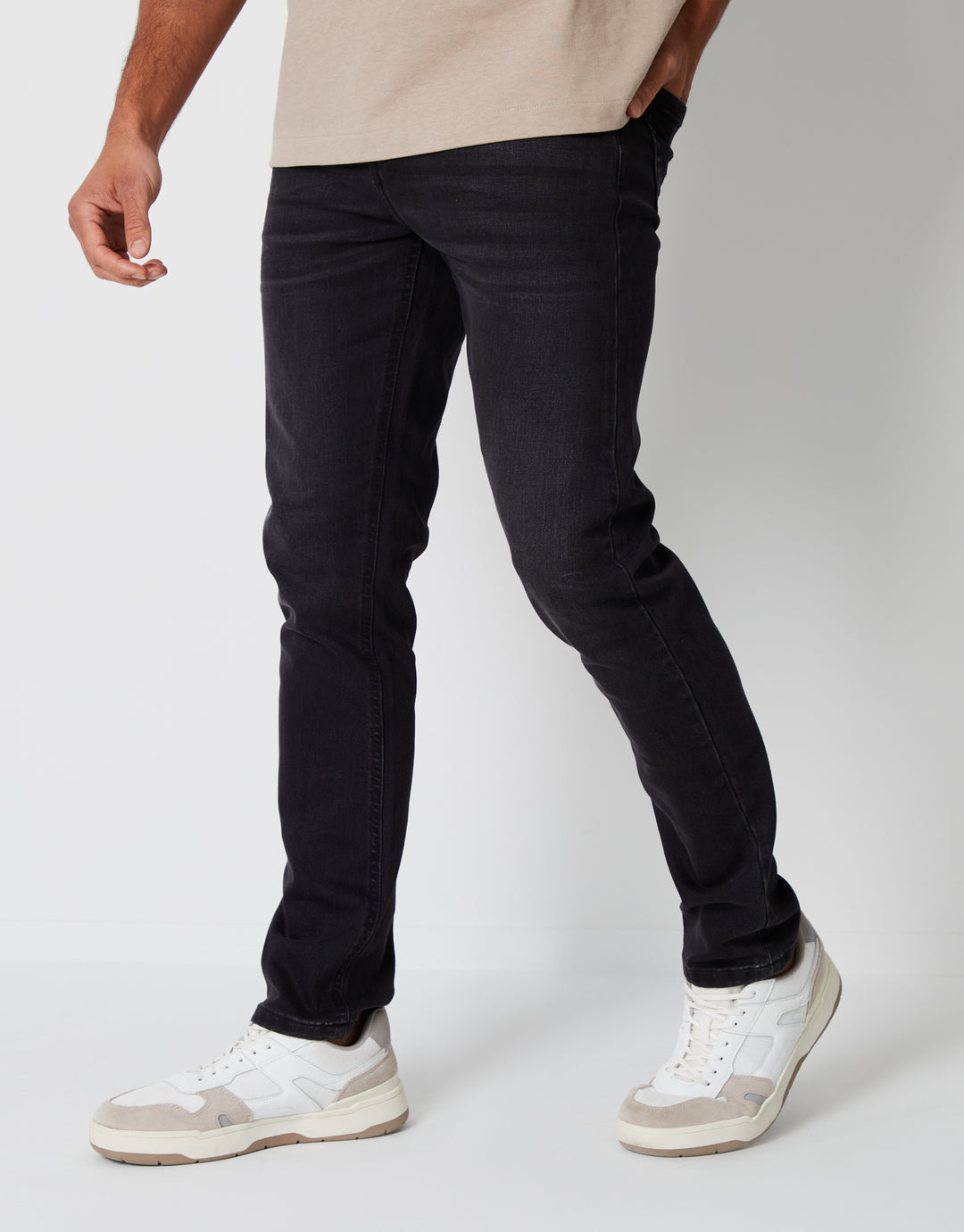 Jean Threadbare slim gris