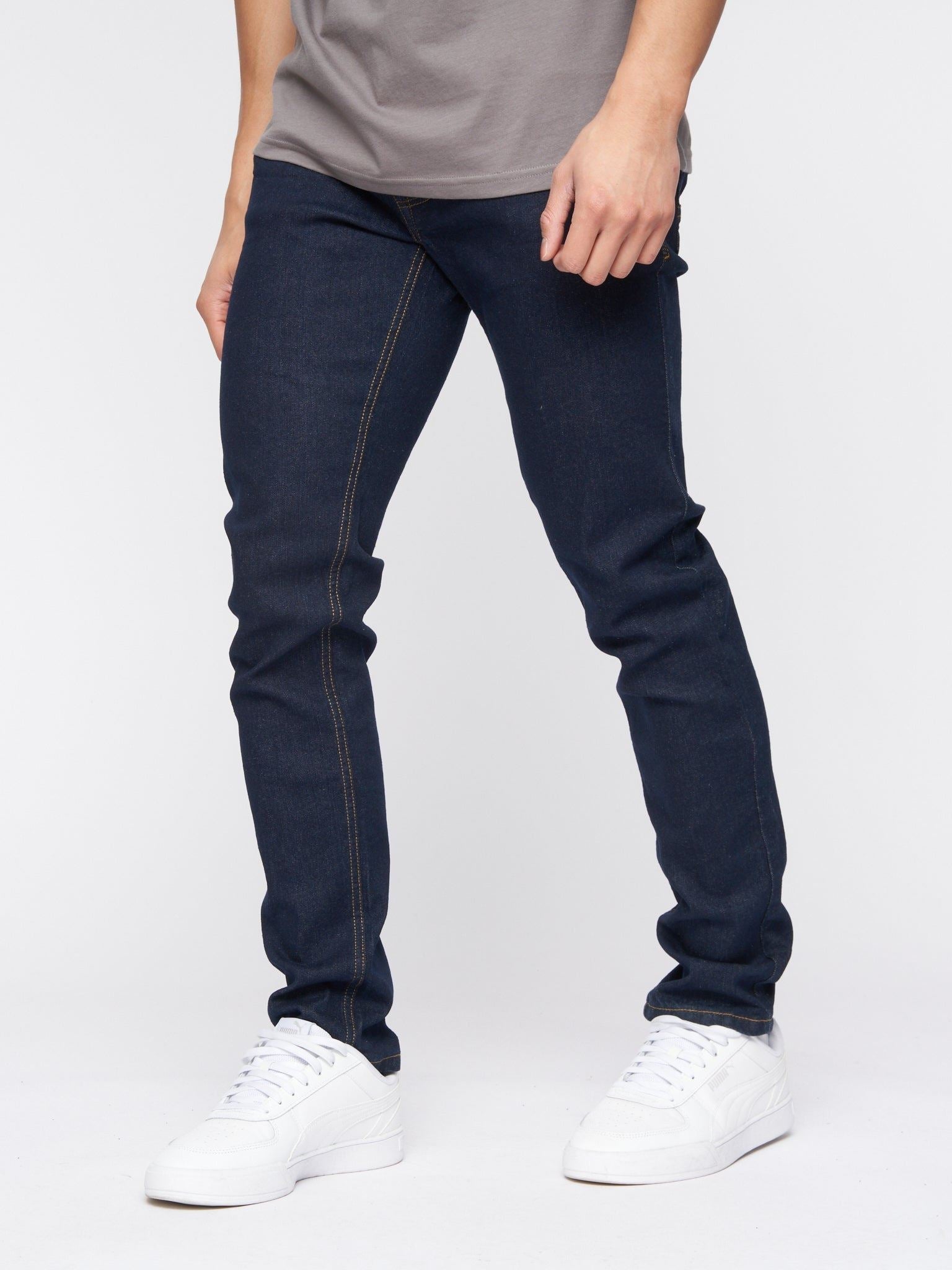 Jeans Crosshatch Slim Fit Denim Jeans Indigo Wash