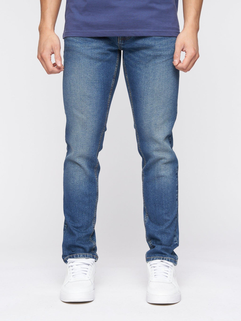 Jeans Crosshatch Slim Fit Denim Stone Wash