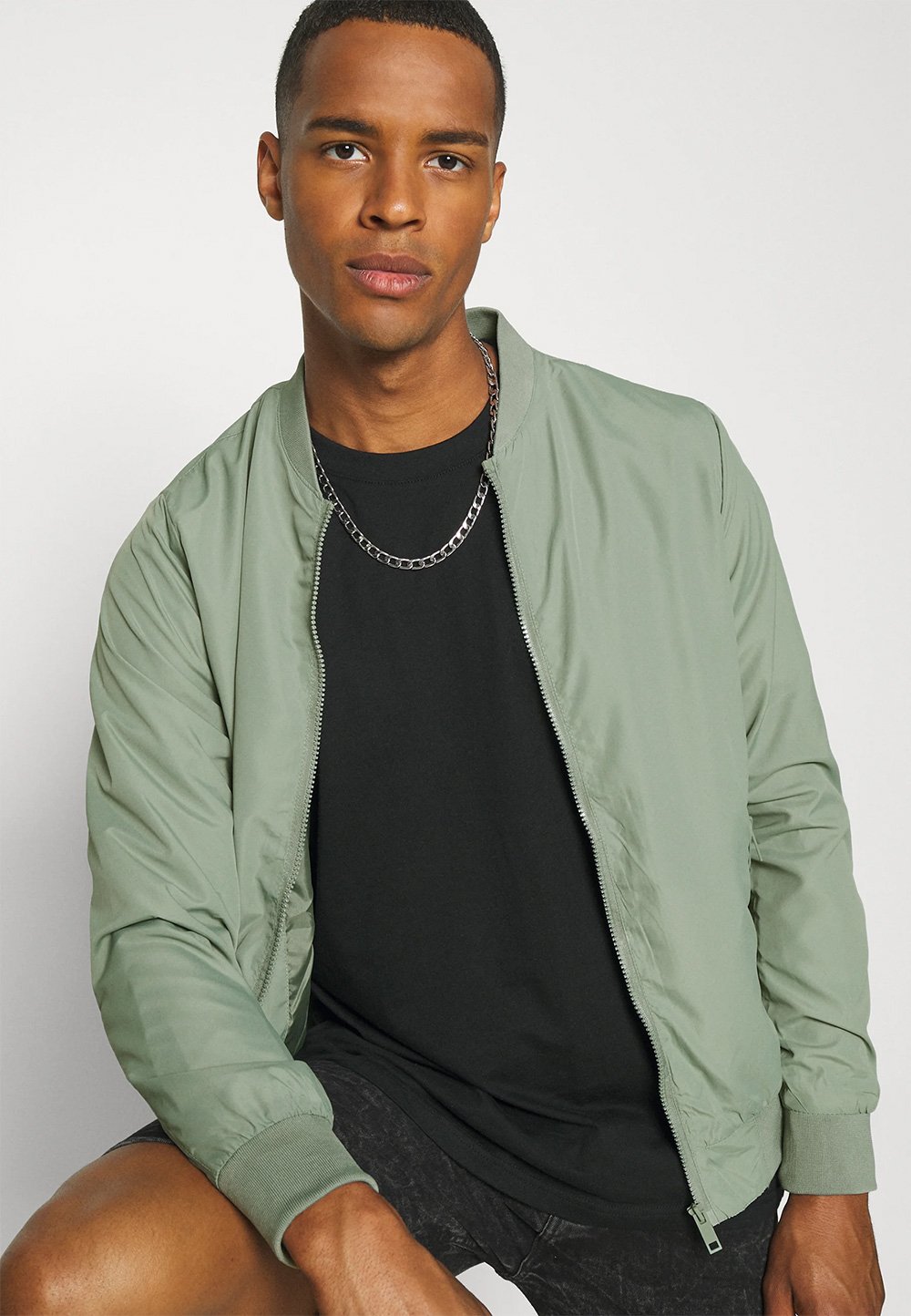 Veste de bombardier Brave Soul UK Sanjay vert d'eau